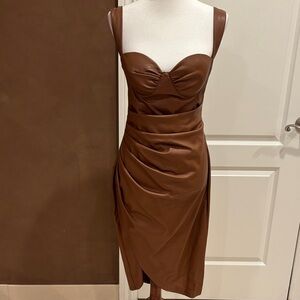 Elegant Brown Midi Dress